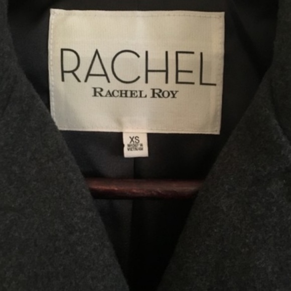Rachel Roy Long Grey Wool Blend Moto Vest XS - Picture 5 of 5